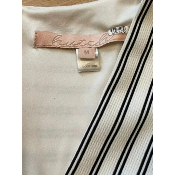 Hutch Women's Size Medium Dixie Black White Striped Sheath Sleeveless Dress - Picture 3 of 4